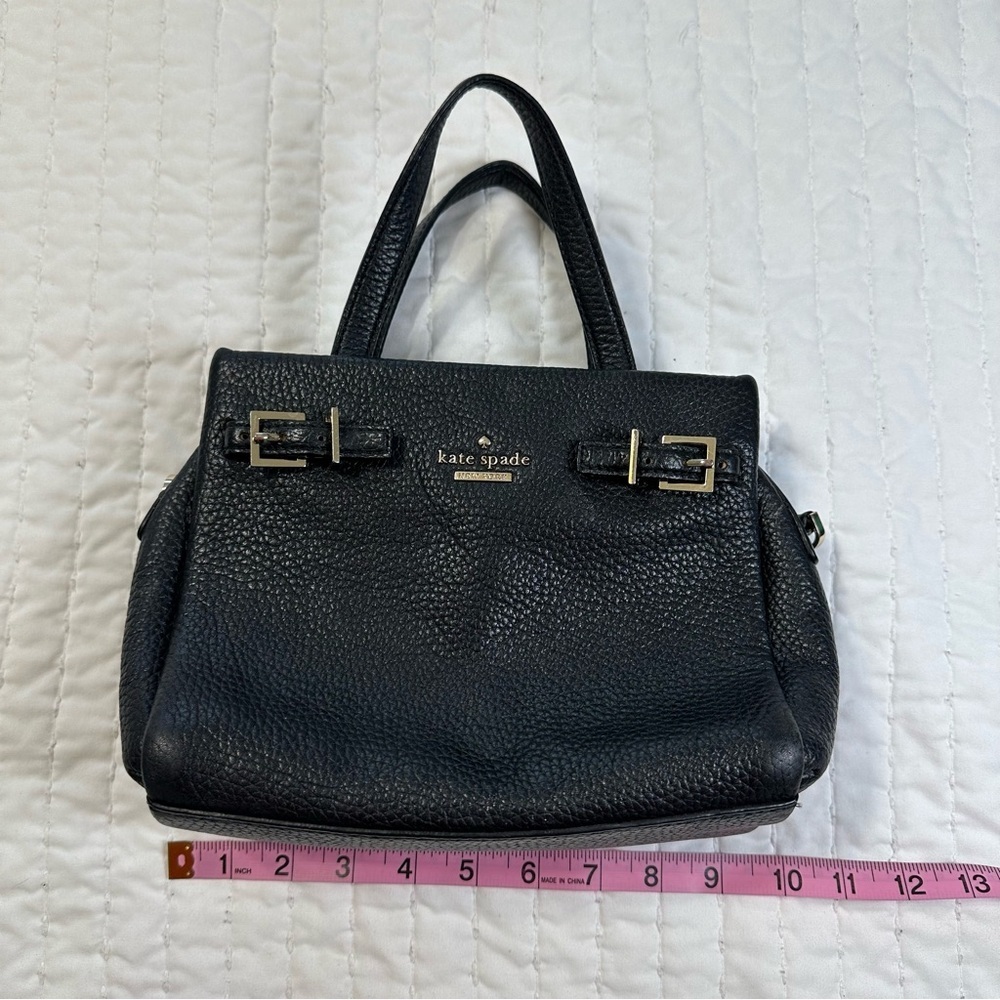 Kate Spade Black and Gold Pebbled Leather Crossbody Bag - Picture 8 of 12